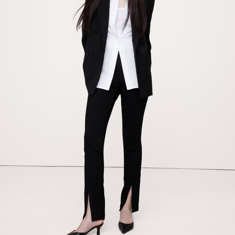 Banana Republic Black Split-Hem Skinny Pants